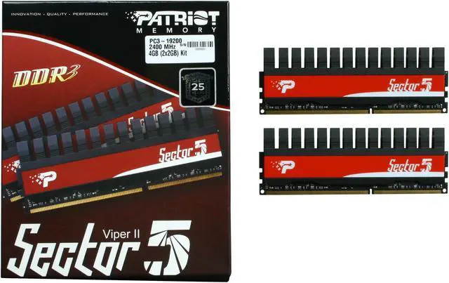 Alt view image 3 of 3 - Patriot Viper II 'Sector 5' Edition 4GB (2 x 2GB) DDR3 2400 (PC3 19200) Desktop Memory Model PVV34G2400C9K