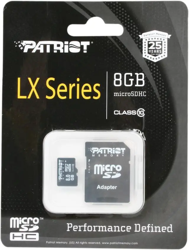 Alt view image 6 of 6 - Patriot LX Series 8GB Class 10 Micro SDHC Flash Card Model PSF8GMCSDHC10