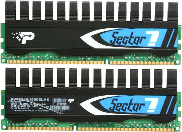 Alt view image 2 of 3 - Patriot Viper II Sector 7 Edition 24GB (6 x 4GB) DDR3 1600 (PC3 12800) Desktop Memory Model PV7324G1600ELHK