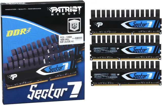 Alt view image 3 of 3 - Patriot Viper II Sector 7 Edition 6GB (3 x 2GB) DDR3 1600 (PC3 12800) Desktop Memory Model PV736G1600ELK