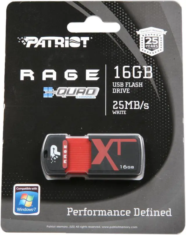 Alt view image 5 of 5 - Patriot Xporter XT Rage 16GB USB 2.0 Flash Drive PEF16GRUSB