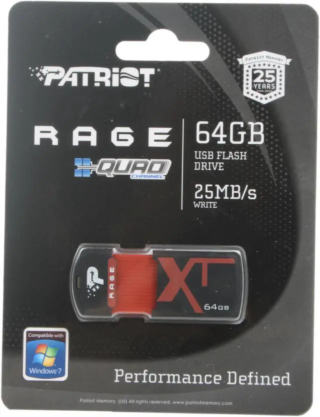 Alt view image 7 of 7 - Patriot Xporter XT Rage 64GB USB 2.0 Flash Drive PEF64GRUSB