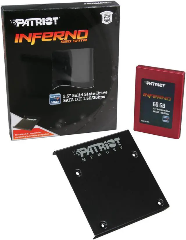 Alt view image 5 of 5 - Patriot Inferno 2.5" 60GB SATA II MLC Internal Solid State Drive (SSD) PI60GS25SSDR