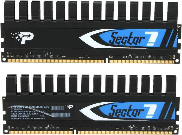 Alt view image 2 of 3 - Patriot Viper II ‘Sector 7’ Edition 12GB (3 x 4GB) DDR3 2000 (PC3 16000) Desktop Memory Model PV7312G2000ELK