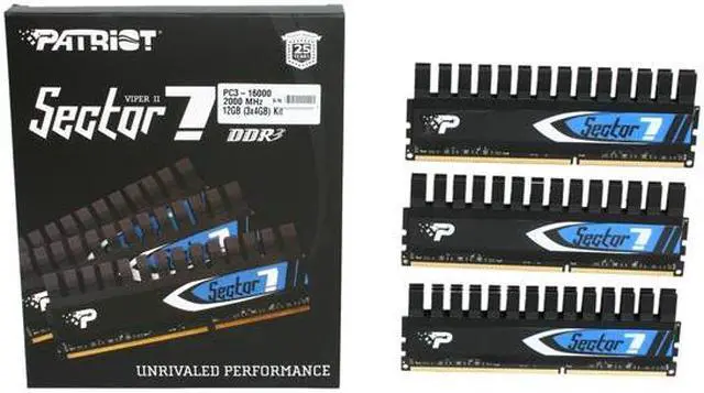 Alt view image 3 of 3 - Patriot Viper II ‘Sector 7’ Edition 12GB (3 x 4GB) DDR3 2000 (PC3 16000) Desktop Memory Model PV7312G2000ELK