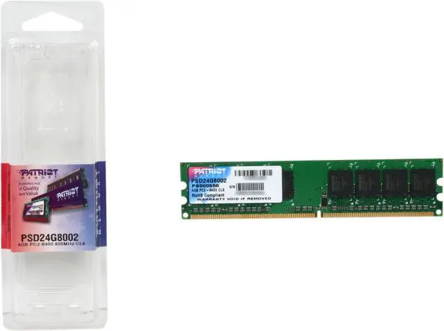 Alt view image 3 of 3 - Patriot Signature 4GB DDR2 800 (PC2 6400) Desktop Memory Model PSD24G8002
