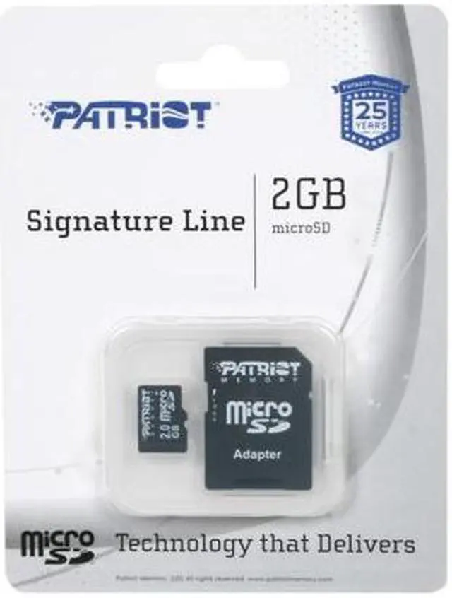 Alt view image 3 of 3 - Patriot Signature 2GB MicroSD Flash Card with SD Adapter Model PSF2GMCSD3P