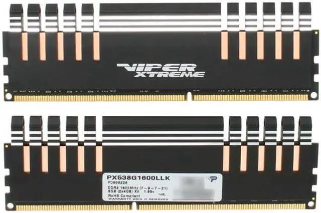Alt view image 2 of 3 - Patriot Viper Xtreme 8GB (2 x 4GB) DDR3 1600 (PC3 12800) Desktop Memory Model PX538G1600LLK