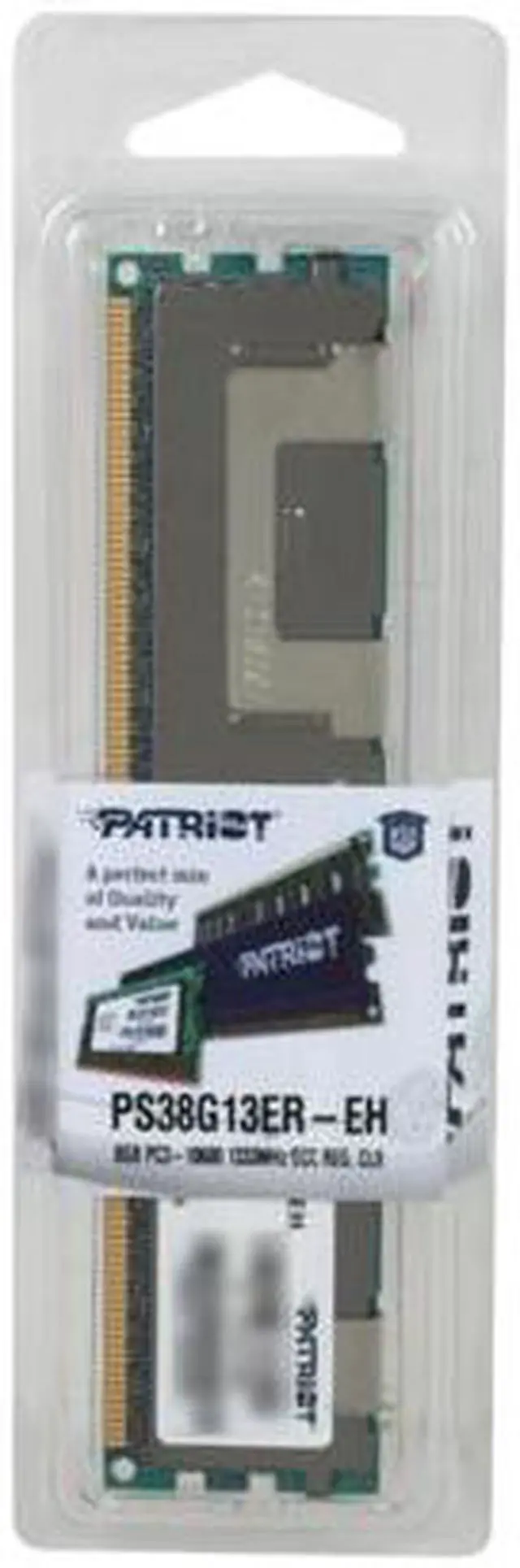 Alt view image 2 of 2 - Patriot Signature 8GB ECC Registered DDR3 1333 (PC3 10600) Server Memory with Heatshield Model PS38G13ER-EH
