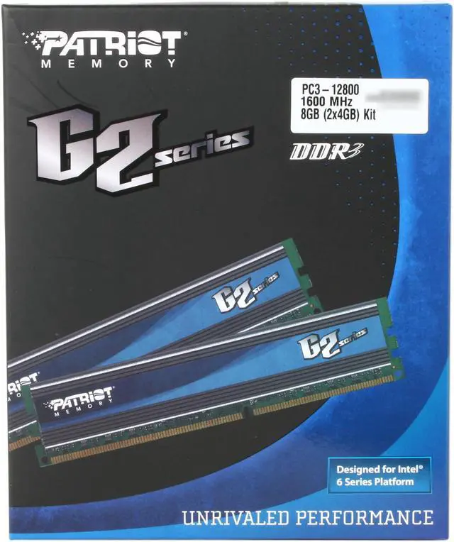 Alt view image 3 of 3 - Patriot Gamer 2 Series 8GB (2 x 4GB) DDR3 1600 (PC3 12800) Desktop Memory Model PGD38G1600ELK