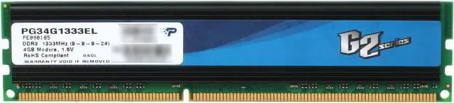 Alt view image 2 of 3 - Patriot Gamer 2 Series 4GB DDR3 1333 (PC3 10666) Desktop Memory Model PG34G1333EL