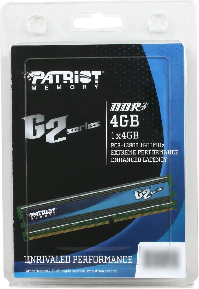Alt view image 3 of 3 - Patriot Gamer 2 Series 4GB DDR3 1600 (PC3 12800) Desktop Memory Model PG34G1600EL