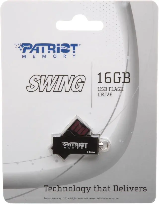 Alt view image 4 of 4 - Patriot Swing 16GB USB 2.0 Flash Drive (Black) PSF16GSBUSB