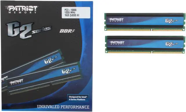 Alt view image 3 of 3 - Patriot Gamer 2 Series 16GB (2 x 8GB) DDR3 1333 (PC3 10666) Desktop Memory Model PGD316G1333ELK