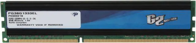 Main image of Patriot Gamer 2 Series 8GB DDR3 1333 (PC3 10666) Desktop Memory Model PG38G1333EL