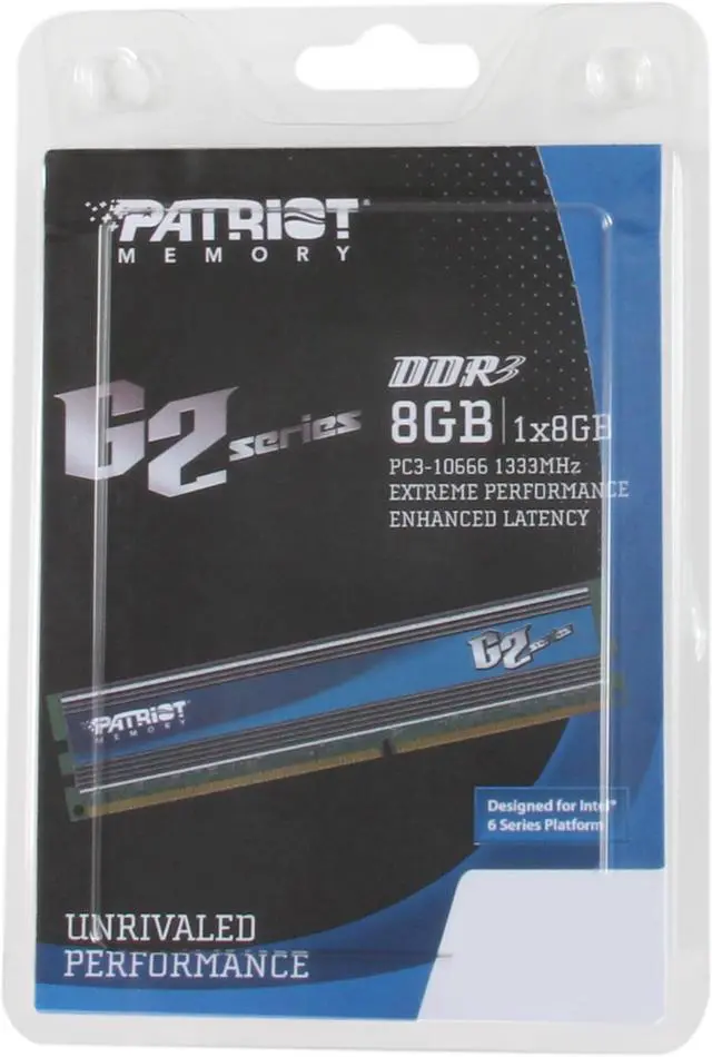 Alt view image 2 of 2 - Patriot Gamer 2 Series 8GB DDR3 1333 (PC3 10666) Desktop Memory Model PG38G1333EL