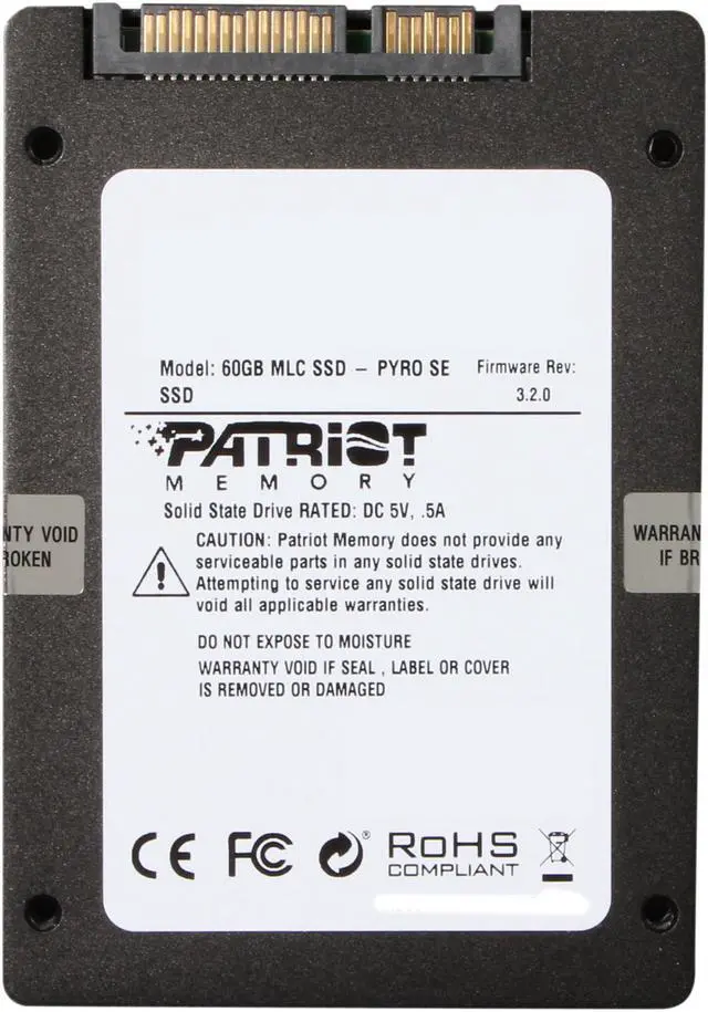 Alt view image 5 of 6 - Patriot Pyro SE 2.5" 60GB SATA III MLC Internal Solid State Drive (SSD) PPSE60GS25SSDR