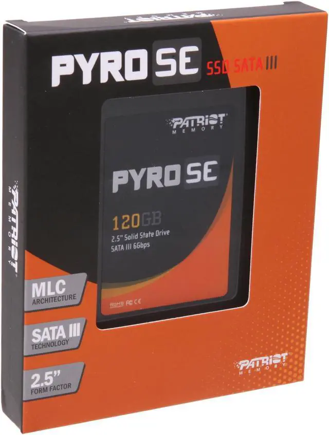 Main image of Patriot Pyro SE 2.5" 120GB SATA III MLC Internal Solid State Drive (SSD) PPSE120GS25SSDR