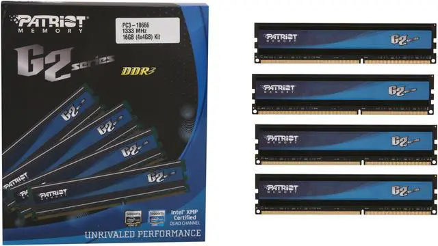 Alt view image 3 of 3 - Patriot G2 Series Division 4 16GB (4 x 4GB) DDR3 1333 (PC3 10666) Desktop Memory Model PGQ316G1333ELQK