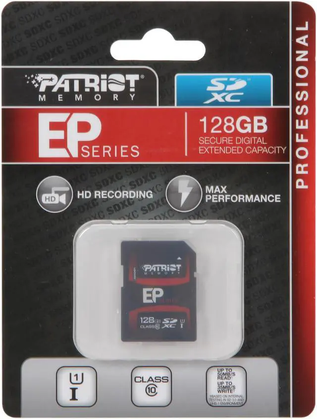 Alt view image 4 of 4 - Patriot EP Series 128GB Class 10 Secure Digital High-Capacity (SDHC) Flash Card Model PEF128GSHC10233