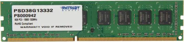 Main image of Patriot Signature 8GB DDR3 1333 (PC3 10600) Desktop Memory Model PSD38G13332