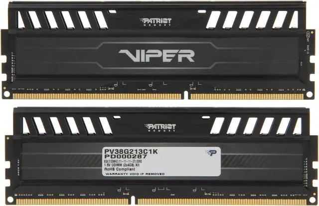 Alt view image 2 of 3 - Patriot Viper 3 8GB (2 x 4GB) DDR3 2133 (PC3 17000) Desktop Memory Model PV38G213C1K
