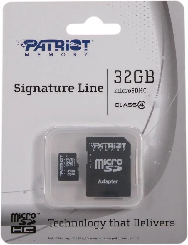 Alt view image 4 of 4 - Patriot Signature Series 32GB Class 4 Micro SDHC Flash Card With SD Adapter Model PSF32GMCSDHC43P