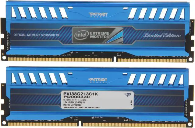 Alt view image 2 of 3 - Patriot Intel Extreme Master, Limited Edition 8GB (2 x 4GB) DDR3 2133 (PC3 17000) Desktop Memory Model PVI38G213C1K