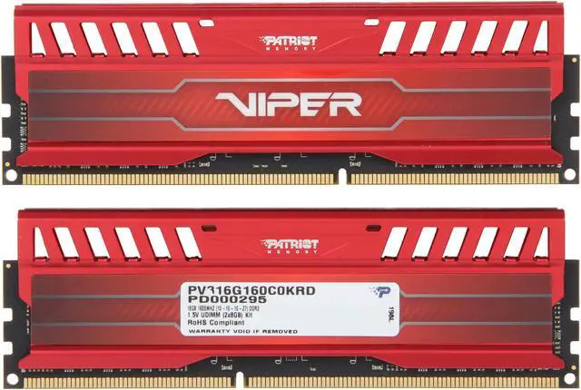 Alt view image 2 of 3 - Patriot Viper 3 16GB (2 x 8GB) DDR3 1600 (PC3 12800) Desktop Memory Model PV316G160C0KRD