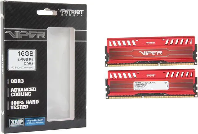 Alt view image 3 of 3 - Patriot Viper 3 16GB (2 x 8GB) DDR3 1600 (PC3 12800) Desktop Memory Model PV316G160C0KRD