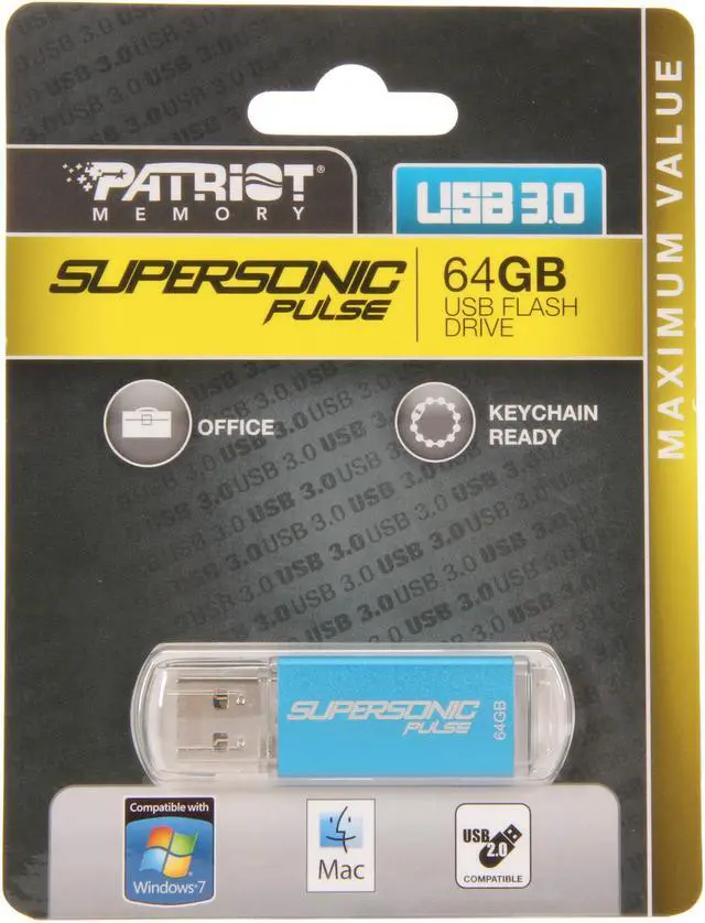 Alt view image 5 of 5 - Patriot Supersonic Pulse 64GB USB 3.0 Flash Drive PSF64GSPUSB