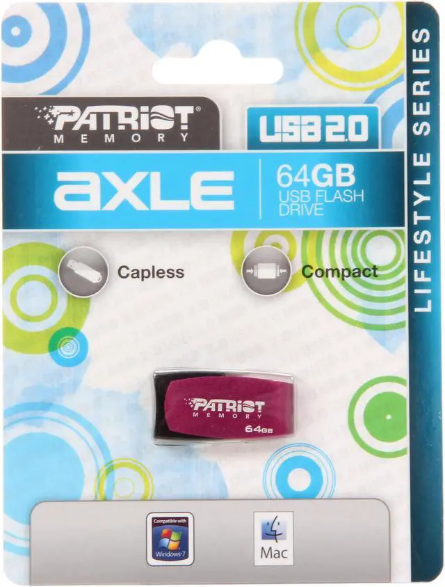 Alt view image 5 of 5 - Patriot Axle 64GB USB 2.0 Flash Drive (Red) PSF64GAUSB
