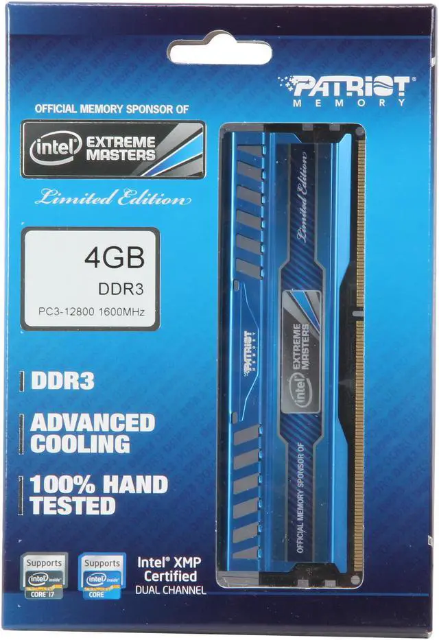 Alt view image 3 of 3 - Patriot Viper 3 4GB DDR3 1600 (PC3 12800) Intel Extreme Masters Desktop Memory Model PVI34G160C9