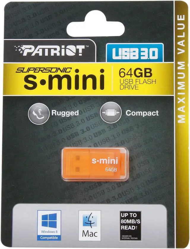 Alt view image 5 of 5 - Patriot S•Mini 64GB USB3.0 Flash Drive PSF64GSMUSB