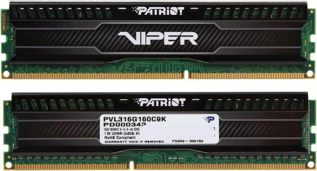 Alt view image 2 of 3 - Patriot Viper 3 Low Profile 16GB (2 x 8GB) DDR3 1600 (PC3 12800) Desktop Memory Model PVL316G160C9K