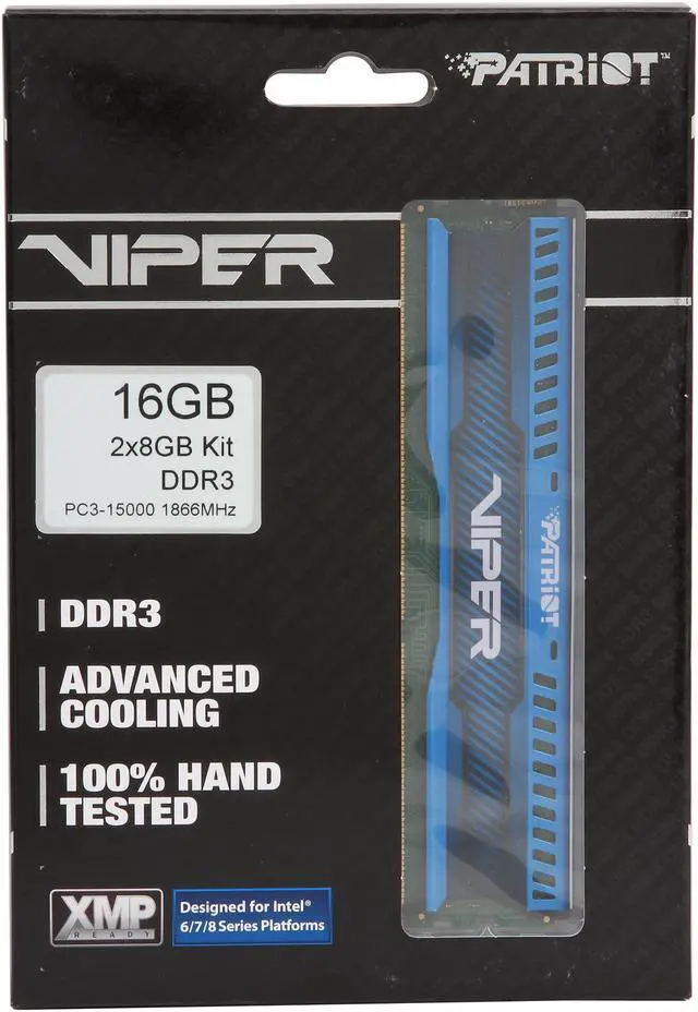 Patriot DDR3 8GB 2x4GB Viper 3 1600MHz CL9 (PV38G160C9K) - Pamięć RAM