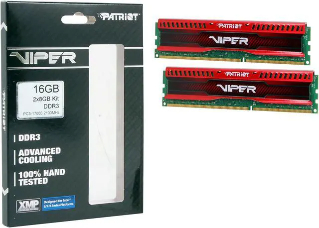 Alt view image 3 of 3 - Patriot Viper 3 Low Profile Red 16GB (2 x 8GB) DDR3 2133 (PC3 17000) Desktop Memory Model PVL316G213C1KR