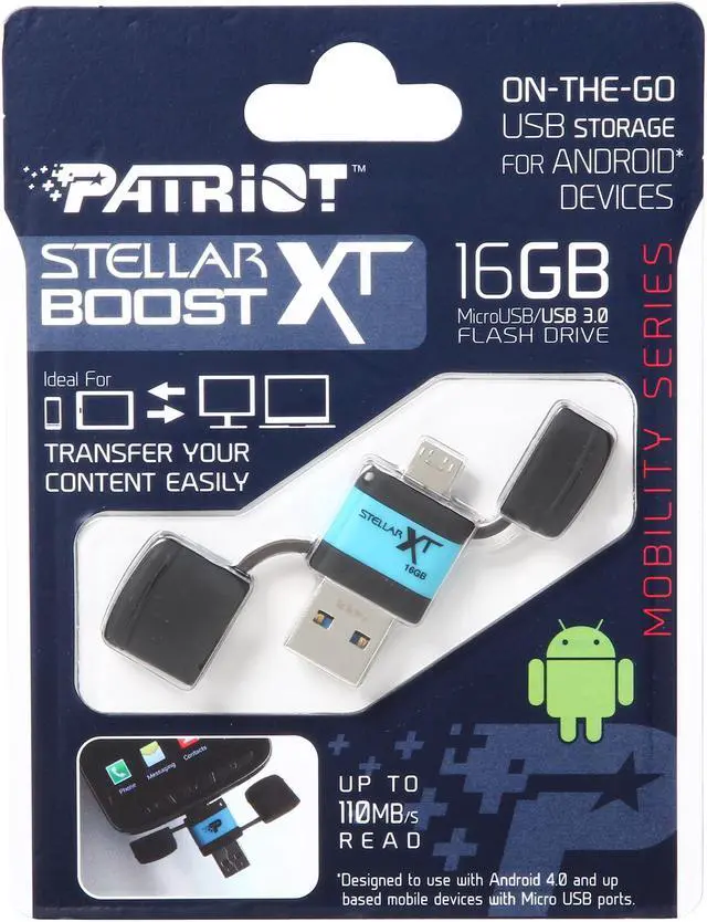 Alt view image 6 of 6 - Patriot Stellar Boost XT 16GB USB 3.0/OTG Flash Drive PEF16GSTRXTOTG