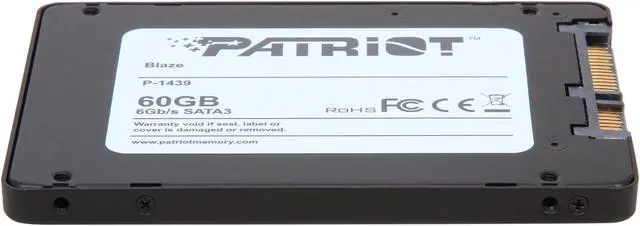 Alt view image 4 of 5 - Patriot Blaze 2.5" 60GB SATA III Internal Solid State Drive (SSD) PB60GS25SSDR