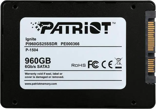 Alt view image 4 of 5 - Patriot Ignite 2.5" 960GB SATA3 6Gbps Internal Solid State Drive (SSD) PI960GS25SSDR