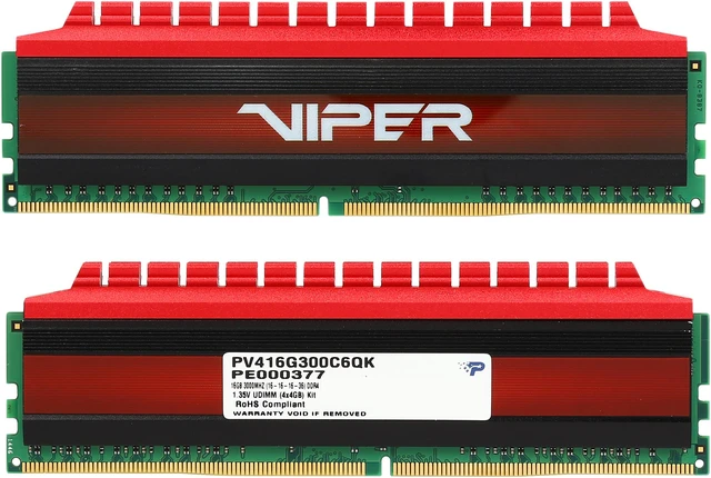 Alt view image 2 of 3 - Patriot Viper 4 16GB (4 x 4GB) DDR4 3000 (PC4 24000) Extreme Performance Quad Memory Kit Model PV416G300C6QK