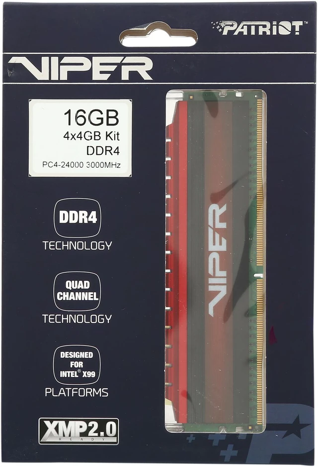 Alt view image 3 of 3 - Patriot Viper 4 16GB (4 x 4GB) DDR4 3000 (PC4 24000) Extreme Performance Quad Memory Kit Model PV416G300C6QK