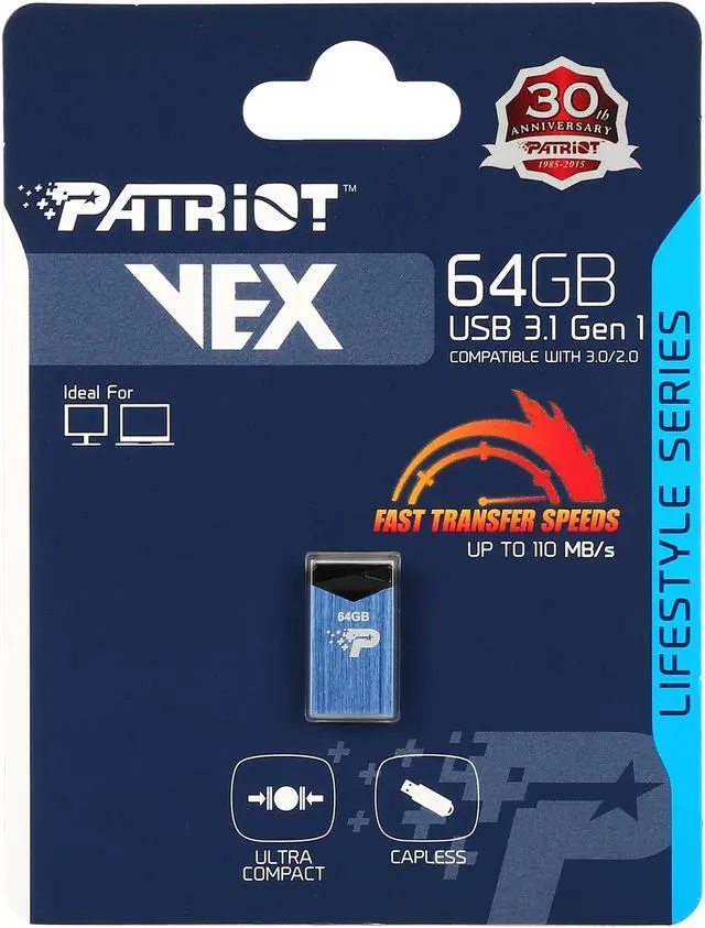Alt view image 3 of 3 - Patriot Vex 64GB USB 3.0 Flash Drive PSF64GVEX3USB