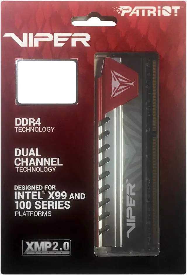 Alt view image 3 of 3 - Patriot Viper 4 16GB (2 x 8GB) DDR4 2666 (PC4 21300) Extreme Performance Memory, Black Sides / Red Top Model PV416G266C5K
