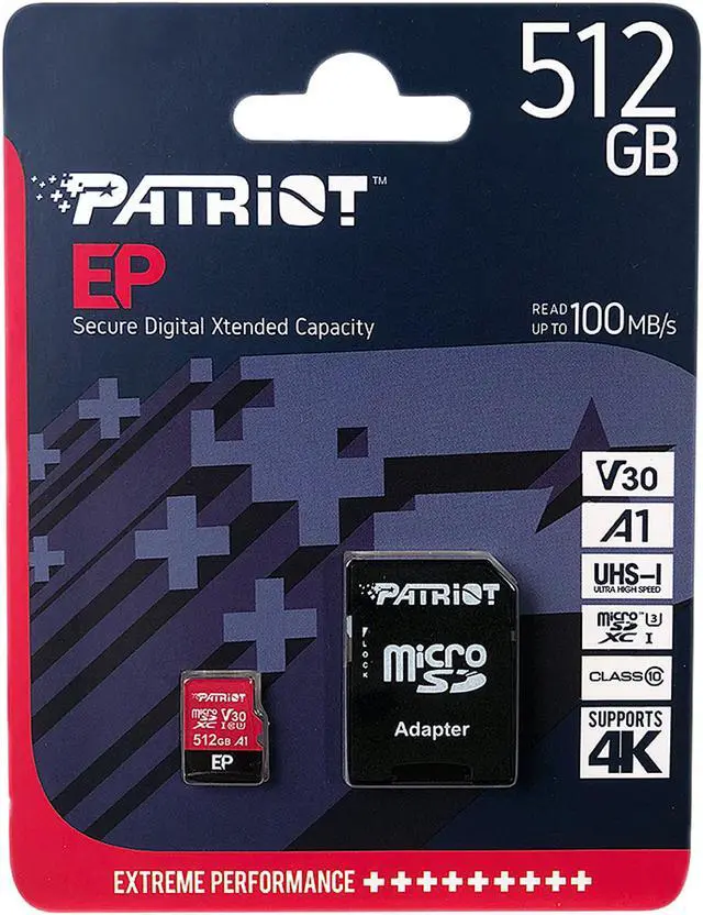 Alt view image 3 of 4 - Patriot EP Series 512GB microSDXC Flash Card Model PEF512GEP31MCX