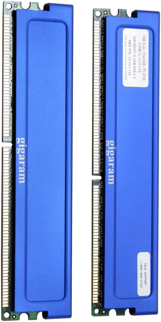 gigaram 1GB (2 x 512MB) DDR 466 (PC 3700) DUAL CHANNEL System Memory ...