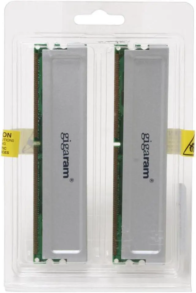 Main image of gigaram 2GB (2 x 1GB) DDR 400 (PC 3200) Dual Channel Kit System Memory Model GR1DD8T-K2GB/400/2.5