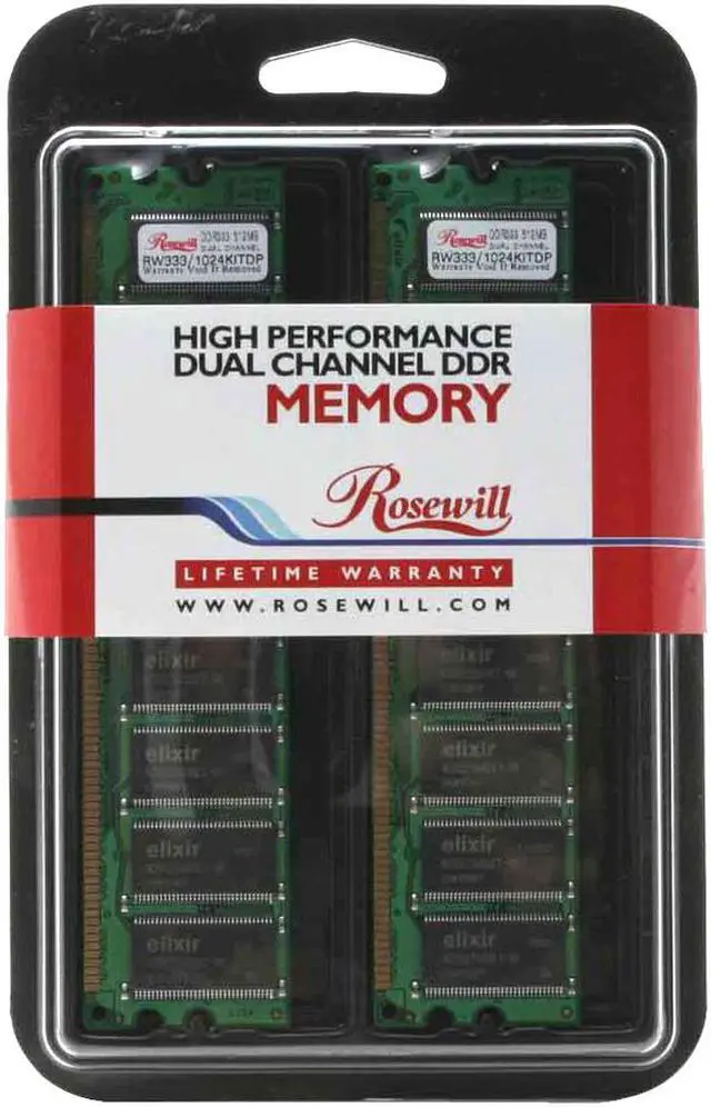 Main image of Rosewill 1GB (2 x 512MB) DDR 333 (PC 2700) Dual Channel Kit Desktop Memory Model RW333/1024KITDP