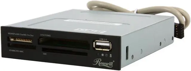 Alt view image 2 of 8 - Rosewill RCR-IC001 - 3.5" Internal 40-in-1 Card Reader with USB 2.0 Port & Extra Silver Face Plate