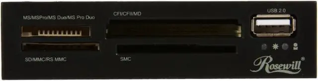 Alt view image 3 of 8 - Rosewill RCR-IC001 - 3.5" Internal 40-in-1 Card Reader with USB 2.0 Port & Extra Silver Face Plate